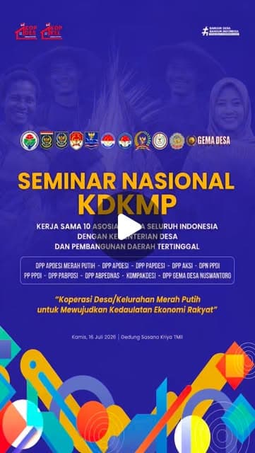 Sukses Digelar! Naremax Dipercaya Menjadi Vendor Live Streaming Seminar Nasional KDKMP 🇮🇩🎥
Sebuah kebanggaan bagi Naremax dapat memastikan kelancaran produksi live streaming untuk Seminar Nasional KDKMP (Koperasi Desa/Kelurahan Merah Putih) pada Kamis, 16 Juli 2026 di Sasana Kriya Ballroom, TMII.
Acara berskala nasional ini berlangsung meriah dengan dihadiri oleh sekitar 1.200 peserta dari 10 Asosiasi Desa di seluruh Indonesia. Jajaran VVIP juga turut hadir mengawal jalannya acara, di antaranya Bapak Menko Pangan Zulkifli Hasan, Menteri Koperasi, Menteri Desa dan Pembangunan Daerah Tertinggal, Wakil Panglima TNI, serta Dirut Agrinas Pangan.
Sebagai ahlinya multimedia, kami memastikan kualitas siaran langsung yang tajam, jernih, dan stabil. Terbukti, siaran ini sukses disaksikan oleh lebih dari 27.000 penonton di YouTube! Momen bersejarah ini juga menjangkau masyarakat yang lebih luas karena turut di-relay secara langsung oleh jaringan berita nasional, Tribunnews.
Kepercayaan dari kementerian dan berbagai lembaga tinggi negara ini menjadi wujud nyata komitmen Naremax dalam menghadirkan layanan event production berkualitas premium.
Siap menyukseskan event berskala besar Anda selanjutnya? Percayakan pada ahlinya.
🌐 www.naremax.com
#Naremax #VendorLiveStreaming #LiveStreamingJakarta #SeminarNasionalKDKMP #KDKMP EventProduction KementerianDesa KementerianKoperasi MenkoPangan Zulhas EventNasional Tribunnews SasanaKriyaTMII